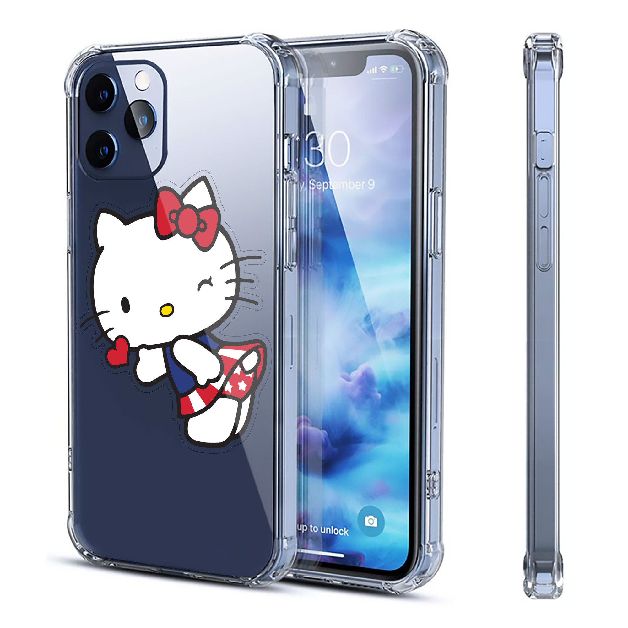 （画像用） Hello Kitty ハローキティ 【iPhone 12シリーズ対応】透明スマホケース（クリアソフトケース）